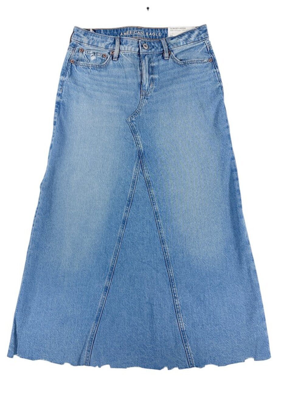 Women's American Eagle A-Line Maxi Denim Skirt Size 00 24W Low Rise NWT
